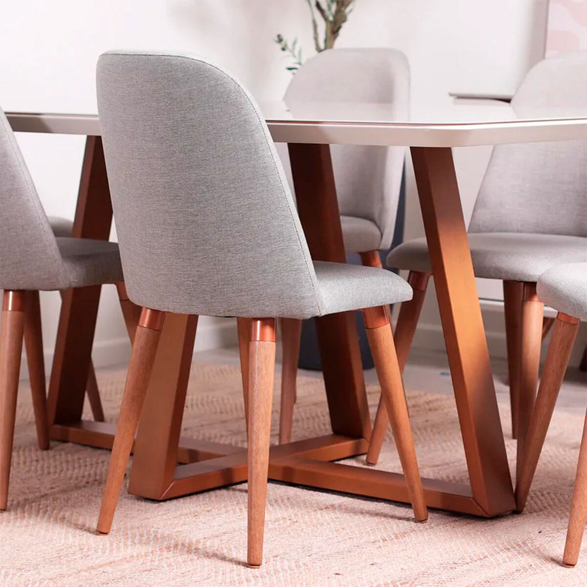 Juego de Comedor Decocasa Bennet 6 Sillas Gris