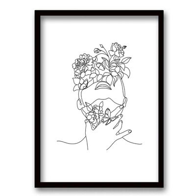 Cuadro Decorativo Retela Mujer L&iacute;nea 70 x 50 cm
