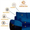 Seccional Derecho Elegant Houston Cheise Tela/PU 5 Cuerpos Azul