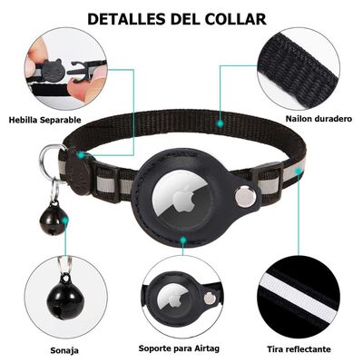 Imagen 2 del producto Collar para Gato Laudtec Airtag Negro