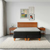 Cama Europea Latam Home 2 Plazas New Top Tela Velvet Negro + Maderas Orion