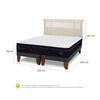 Cama Europea CIC Base Dividida 2 Plazas Súper Premium + Respaldo Dublin Alpino