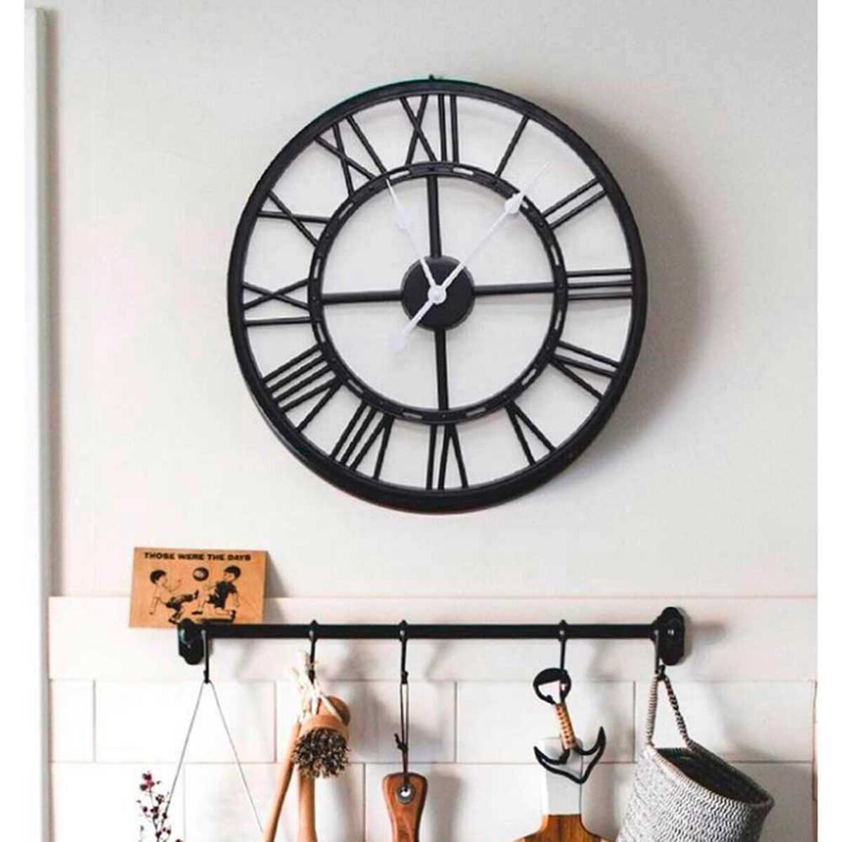 Reloj de Pared Pl&aacute;stico Vgo Circular 50 cm Negro