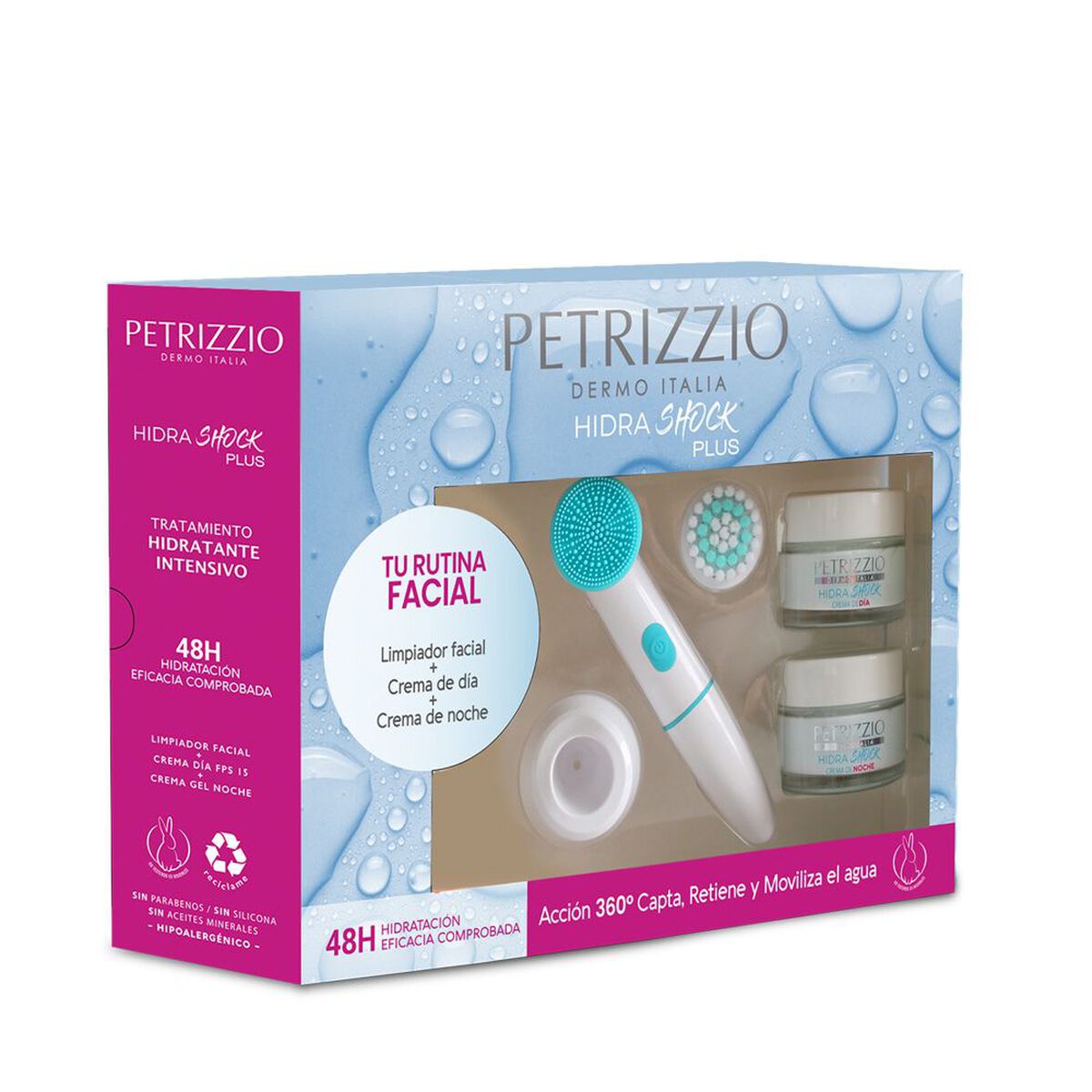 Set Cremas HidraShock Día/Noche + Limpiador Facial Petrizzio