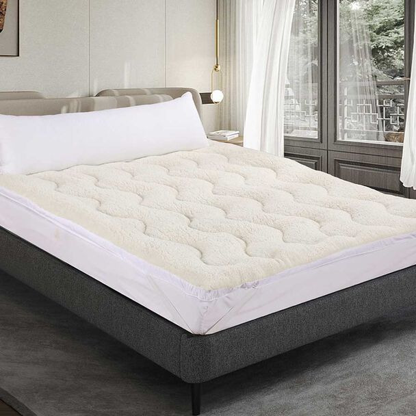 Topper Sherpa Illusions King Microfibra Blanco
