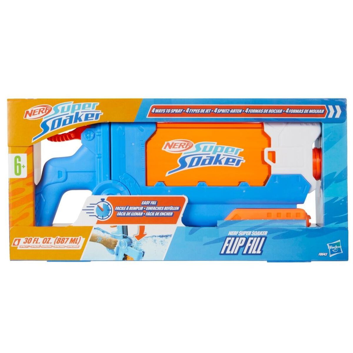 Lanzador de Agua Super Soaker Flip Fill 4 Estilos de Rociado