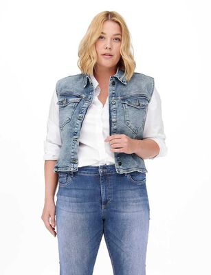 Imagen 2 del producto Chaqueta Denim Sin Mangas Mujer Only Carmakoma Celeste