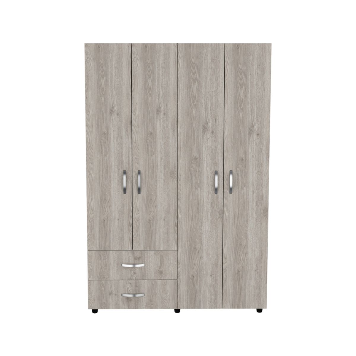 Clóset TuHome Ankora 4 Puertas 2 Cajones Ceniza y Blanco