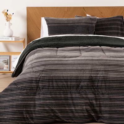 Plumón Mashini Corduroy Coral Sh. Est. King Linea Marengo