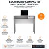 Combo Oficina Escritorio Blanco + Silla New York Negra y Naranjo Arthome