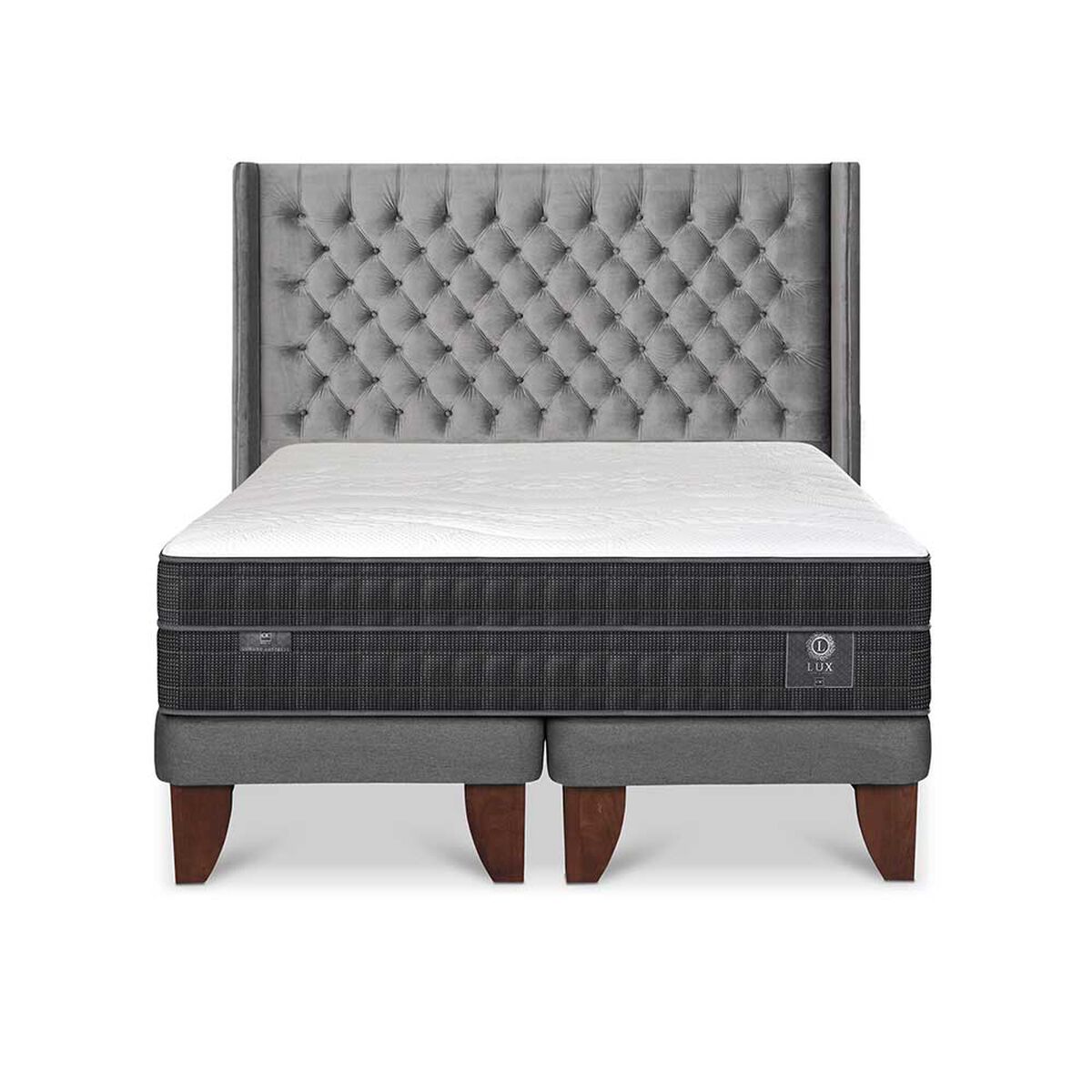 Cama Europea CIC Base Dividida S&uacute;per King Lux + Respaldo Sesia