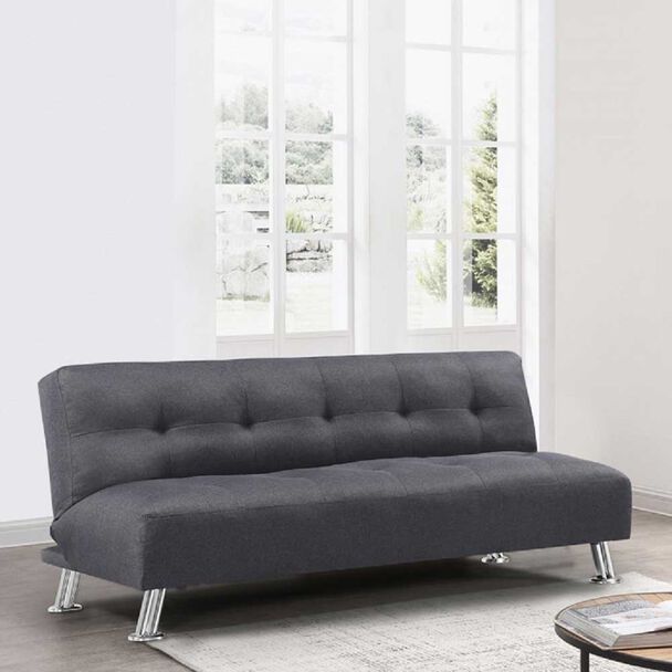 Futón Idetex Tela Mandy Gris 3 Cuerpos