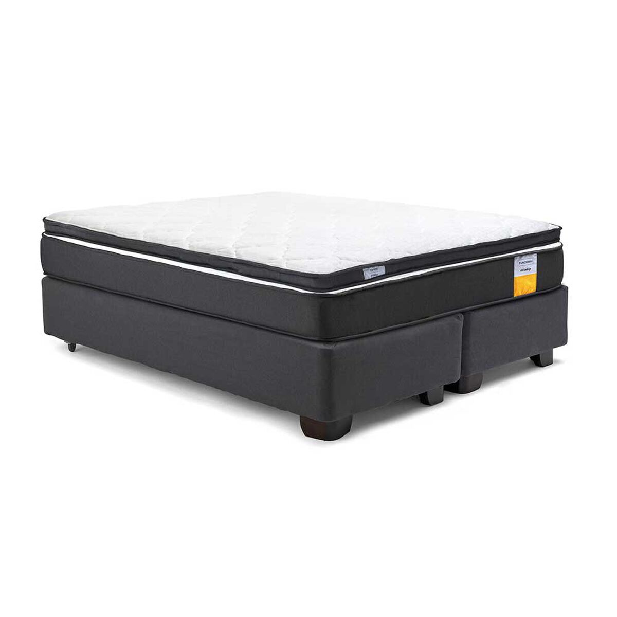 Cama Americana Drimkip Base Dividida 2 Plazas Funcional + Topper