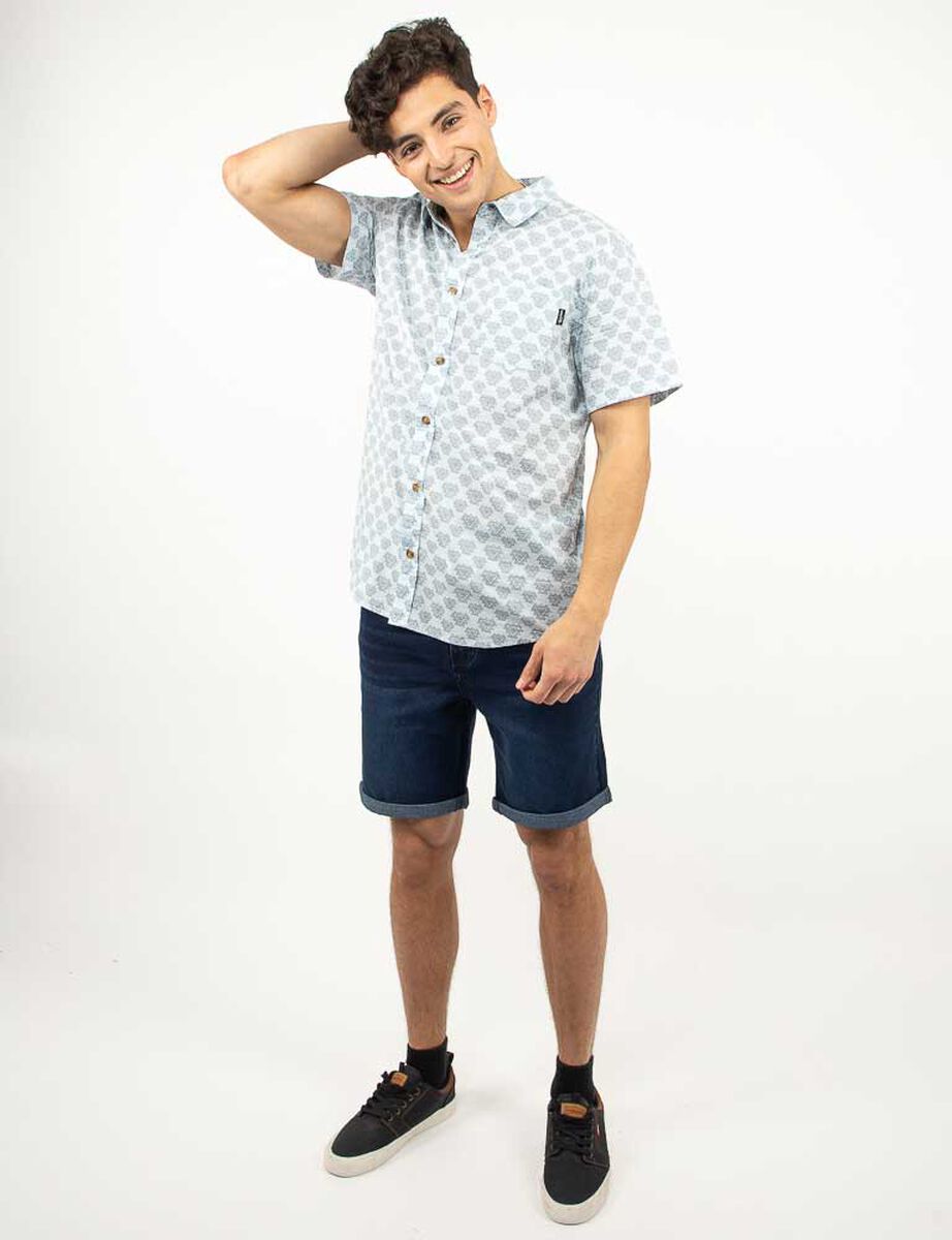 Camisa Estampada Manga Corta Hombre Cutback