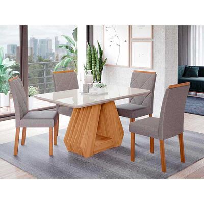 Imagen 2 del producto Juego de Comedor Decocasa Agata 4 Sillas Off White