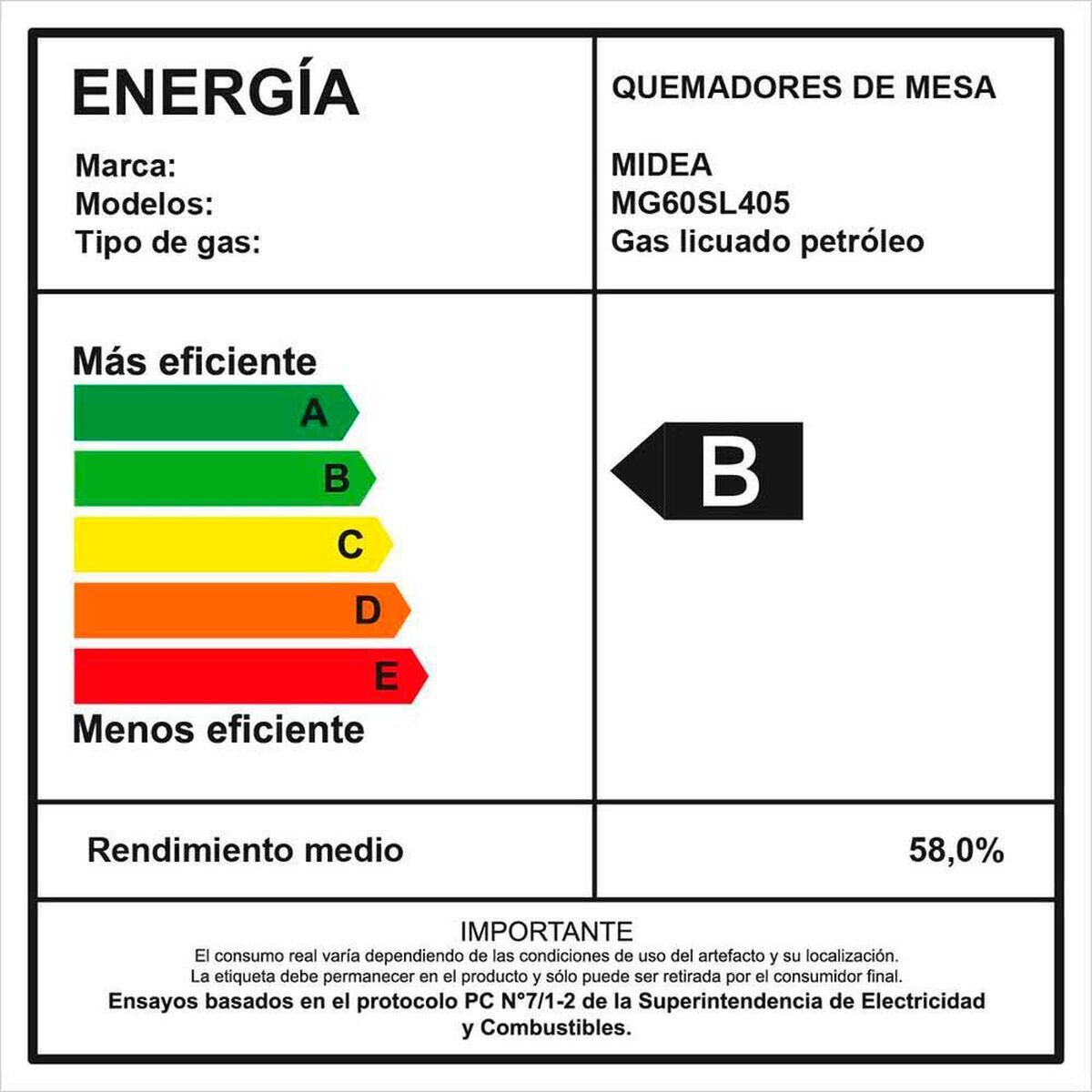 Encimera a Gas Midea MG60SL405 4 Quemadores