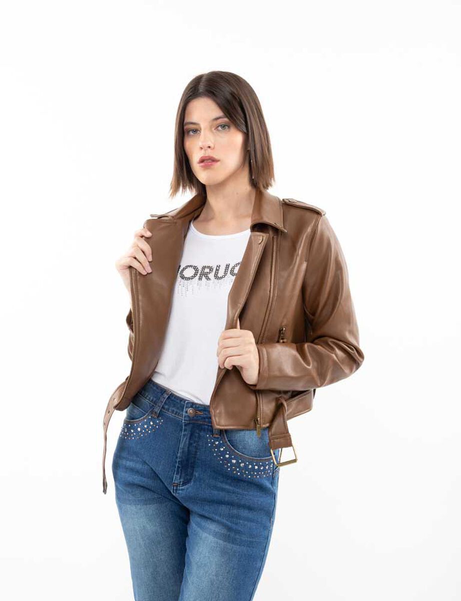 Chaqueta Biker Ecocuero Mujer Fiorucci