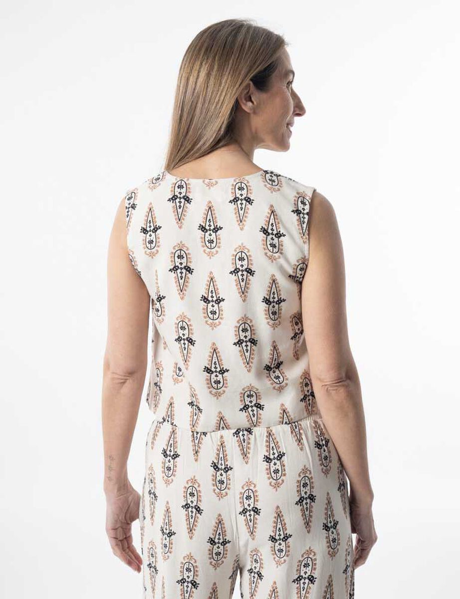 Blusa Lino Sin Mangas Mujer Portman Club