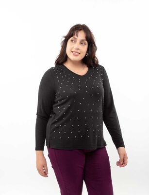 Imagen 1 del producto Sweater Con Apliques Mujer Extralindas Negro, Petroleo, Rosado