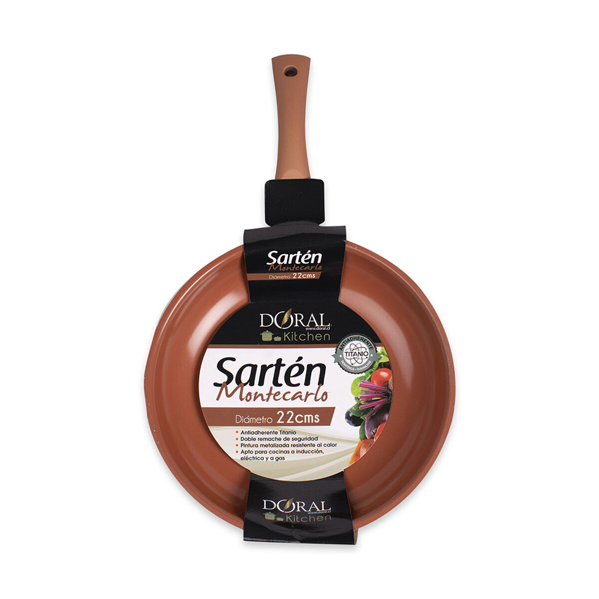 Sartén Acero Inoxidable Doral Miontecarlo 22 cm Cobre