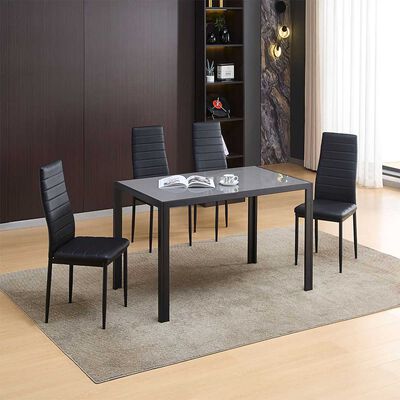 Juego de Comedor Zibel Leblon 4 Sillas Negro