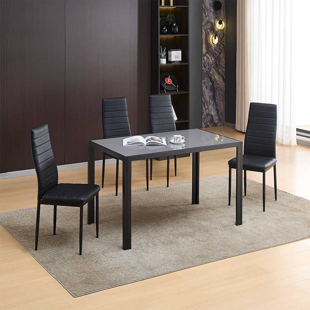 Juego de Comedor Zibel Leblon 4 Sillas Negro