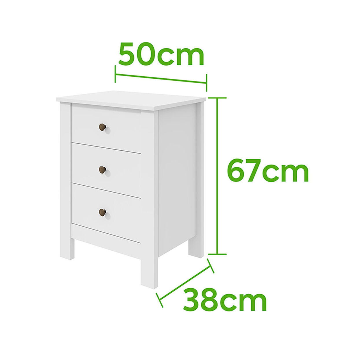 Velador Di Poretti Design Maggiore 3 Cajones Blanco