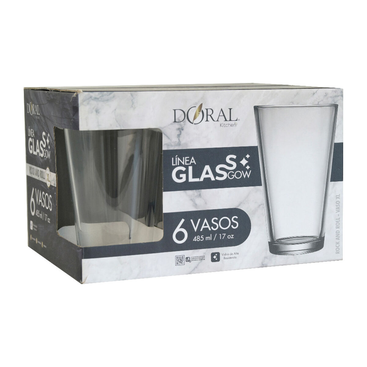 Set 6 Vasos Doral Rock-Roll 485 ml