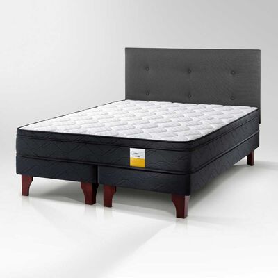 Cama Europea Drimkip 2 Plazas Eurotop Base Dividida + Respaldo Royal