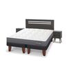 Cama Europea CIC Base Dividida 2 Plazas Anatomic + Respaldo + 2 Veladores Munich