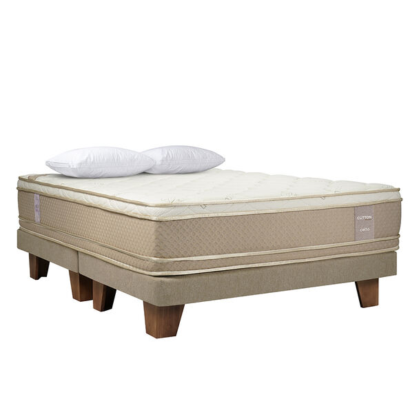 Cama Europea Celta Cotton Organic King + 2 Almohadas Cotton 50 x 90 cm