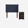Cama Europea Rosen 1 Plaza Indie + Respaldo +  Velador Maurice