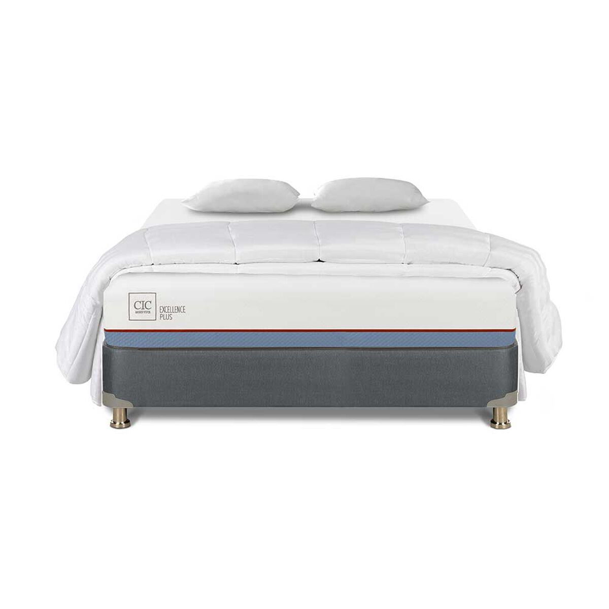 Cama Americana CIC 2 Plazas Excellence Plus + Almohada + Plumón