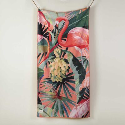 Toalla de Playa con Bolso SoHome Flaming 90 x 180 cm Coral