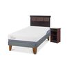 Cama Europea CIC 1,5 Plazas Excellence Plus + Respaldo + Velador New Dublin Choc