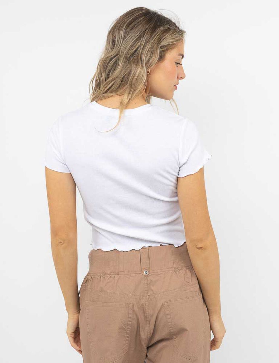 Polera Crop Con Estampado Mujer Icono