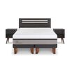 Cama Europea CIC Base Dividida 2 Plazas Balance + Respaldo + 2 Veladores Munich
