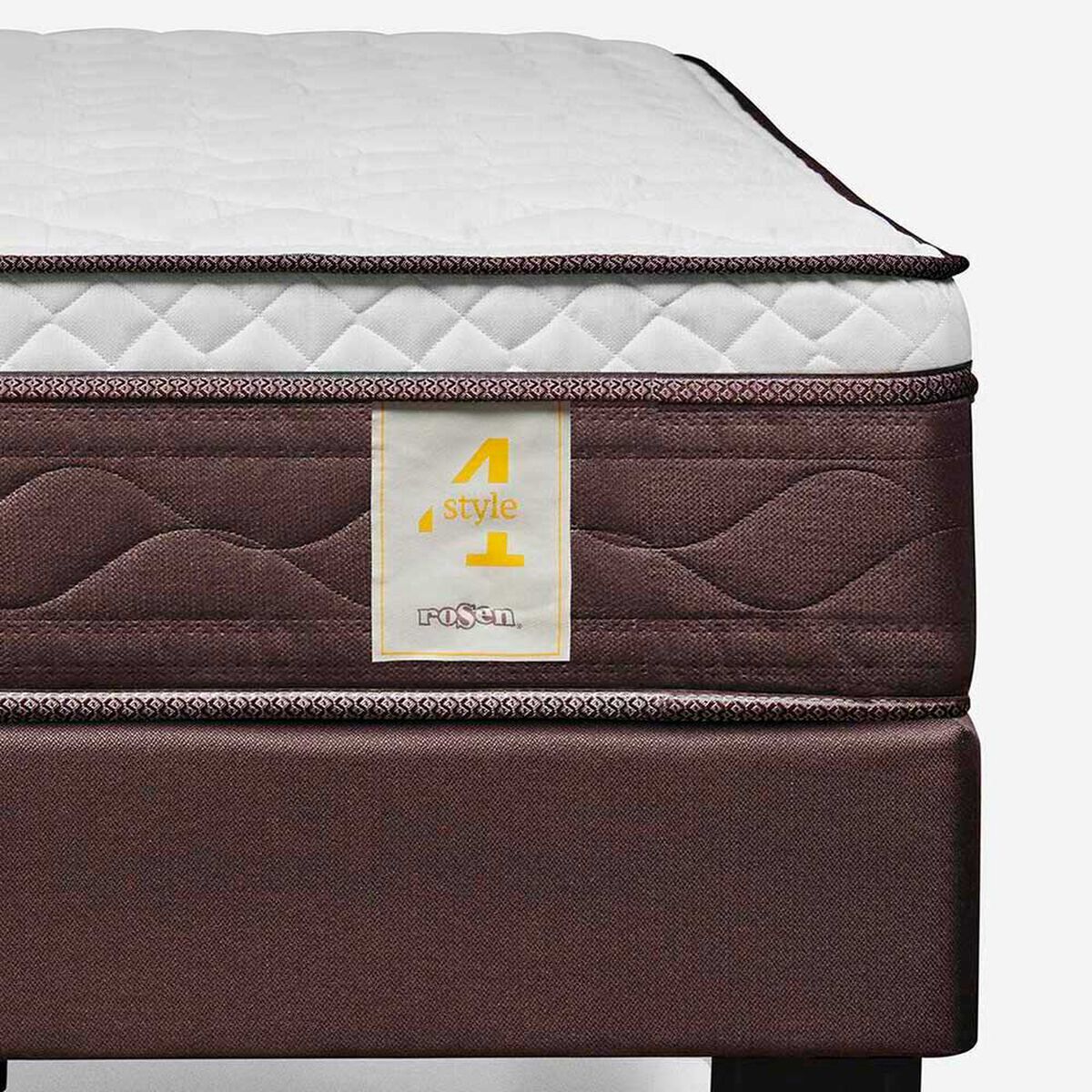 Cama Europea Rosen Base Dividida King New Style 4 Plus + Respaldo Rachel