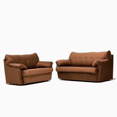 Imagen 1 del producto Juego de Living Cabsur Caburga Sofá 3 Cuerpos + Sofá 2 Cuerpos Felpa Chocolate