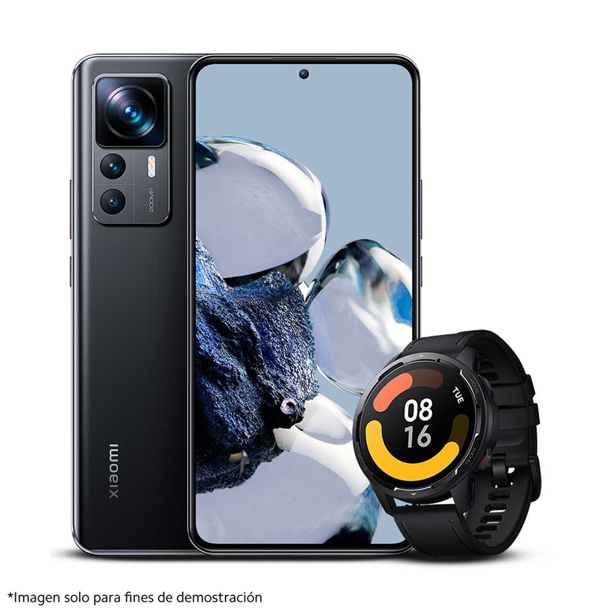 Bundle Celular Xiaomi 12T Pro 256GB 6,67" Negro Liberado + Smartwatch Xiaomi S1 Active Negro