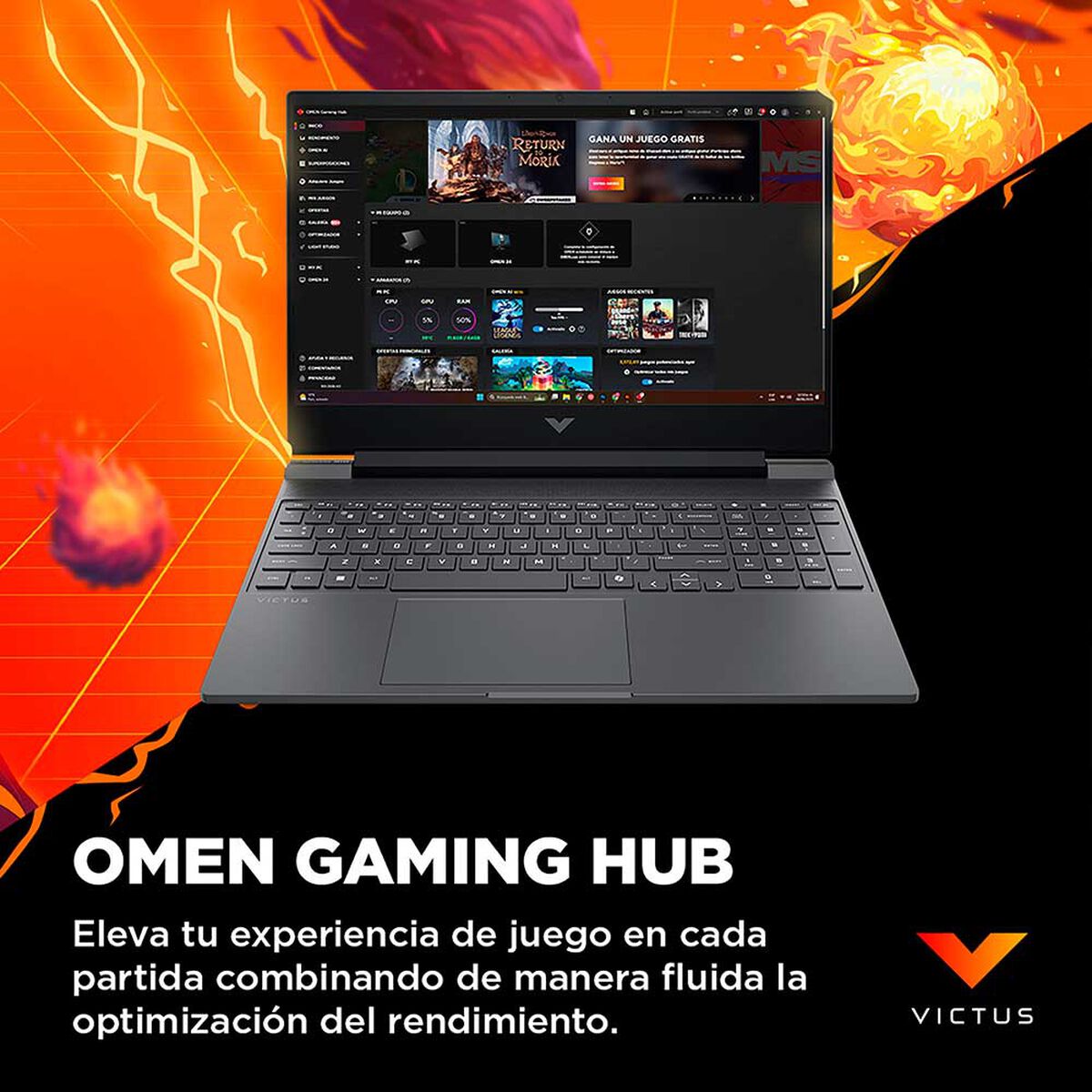 Notebook Gamer HP 15-FB3009LA AMD Ryzen 5 8GB 512GB 15.6" NVIDIA GeForce RTX 3050