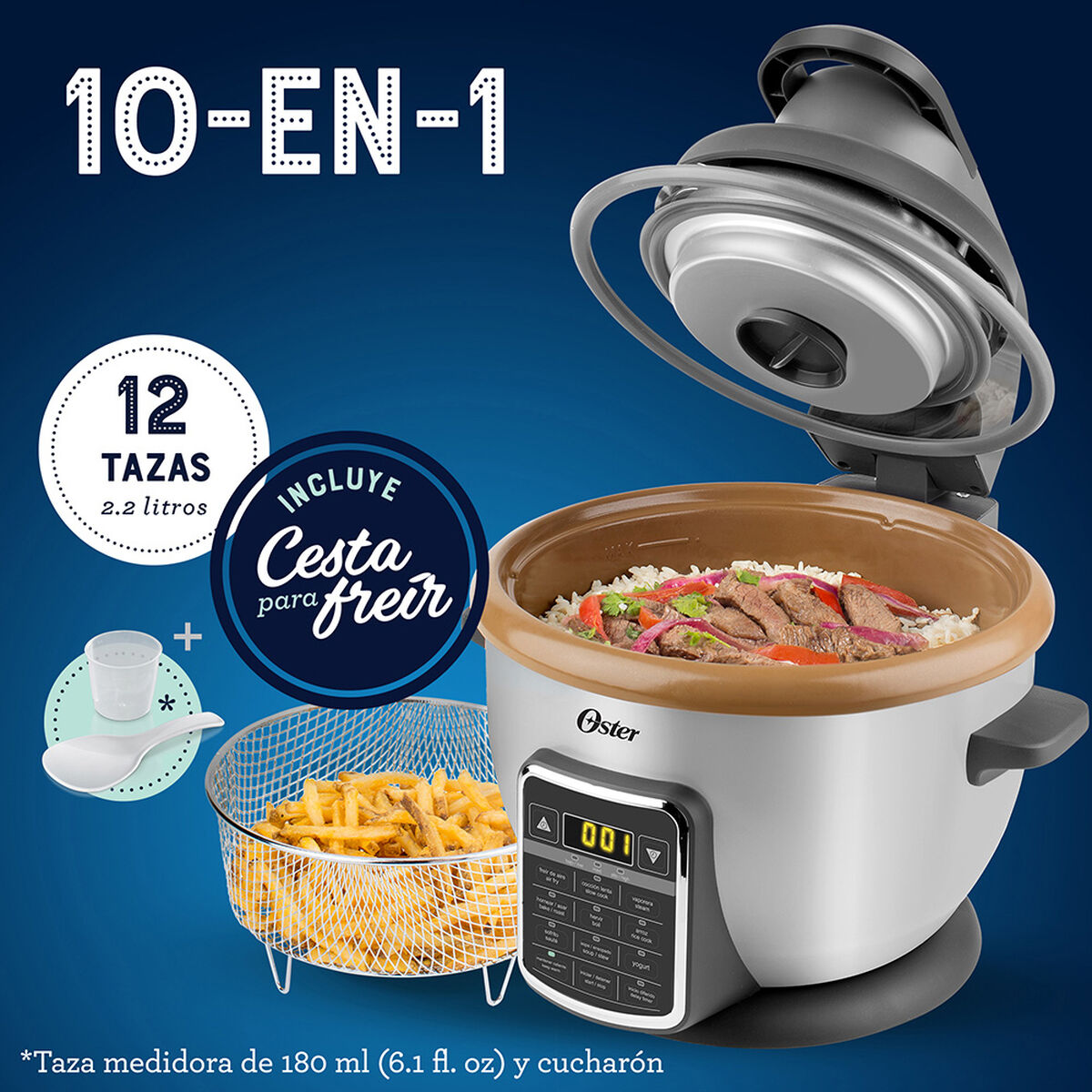 Freidora con Arrocera Oster CKSTRCAF22-052 2,2 lt.