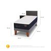 Cama Europea CIC Base Normal 1,5 Plazas Premium + Respaldo + Velador Villarrica