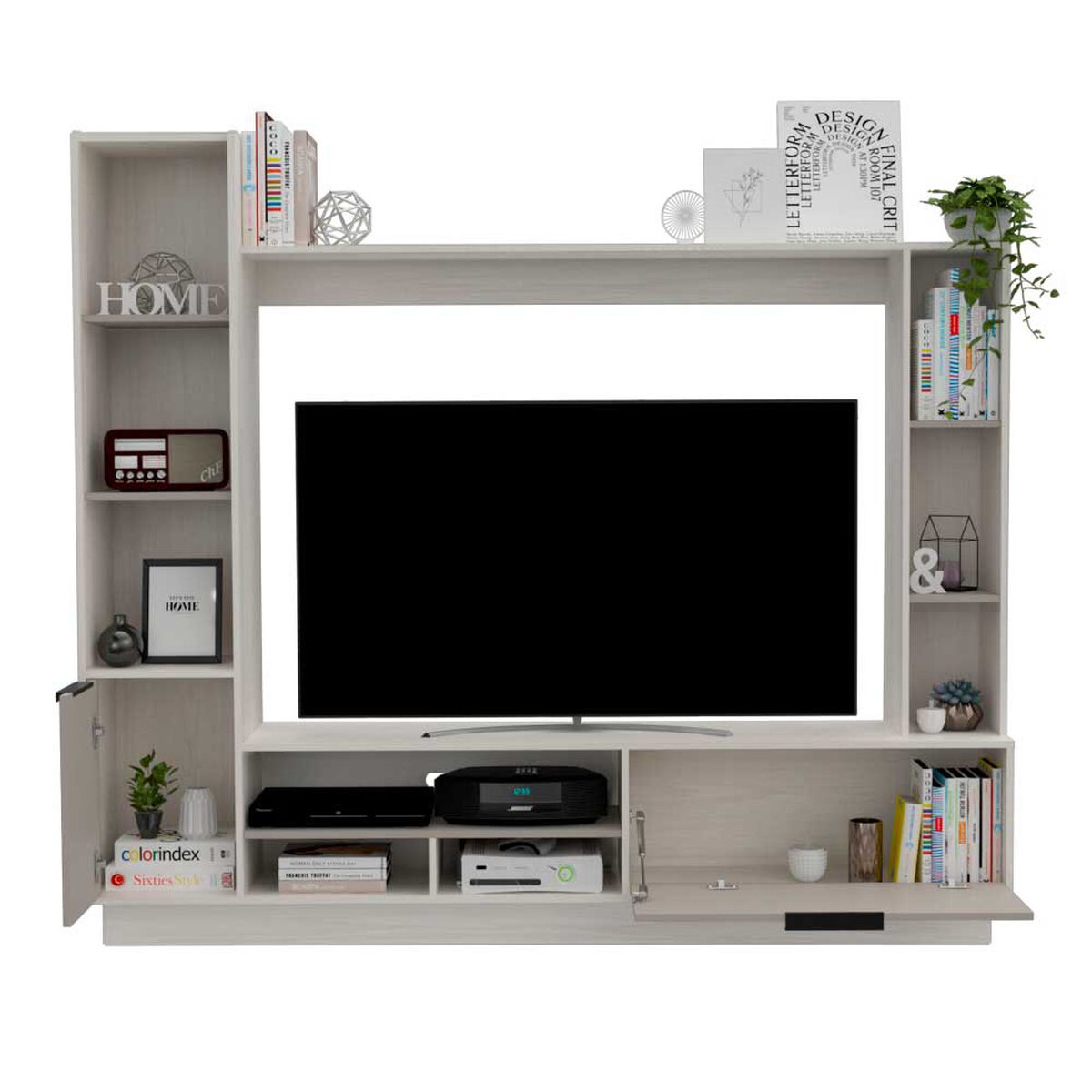 Centro de Entretenimiento TuHome Marsella Hasta 60" Miebla Plomo