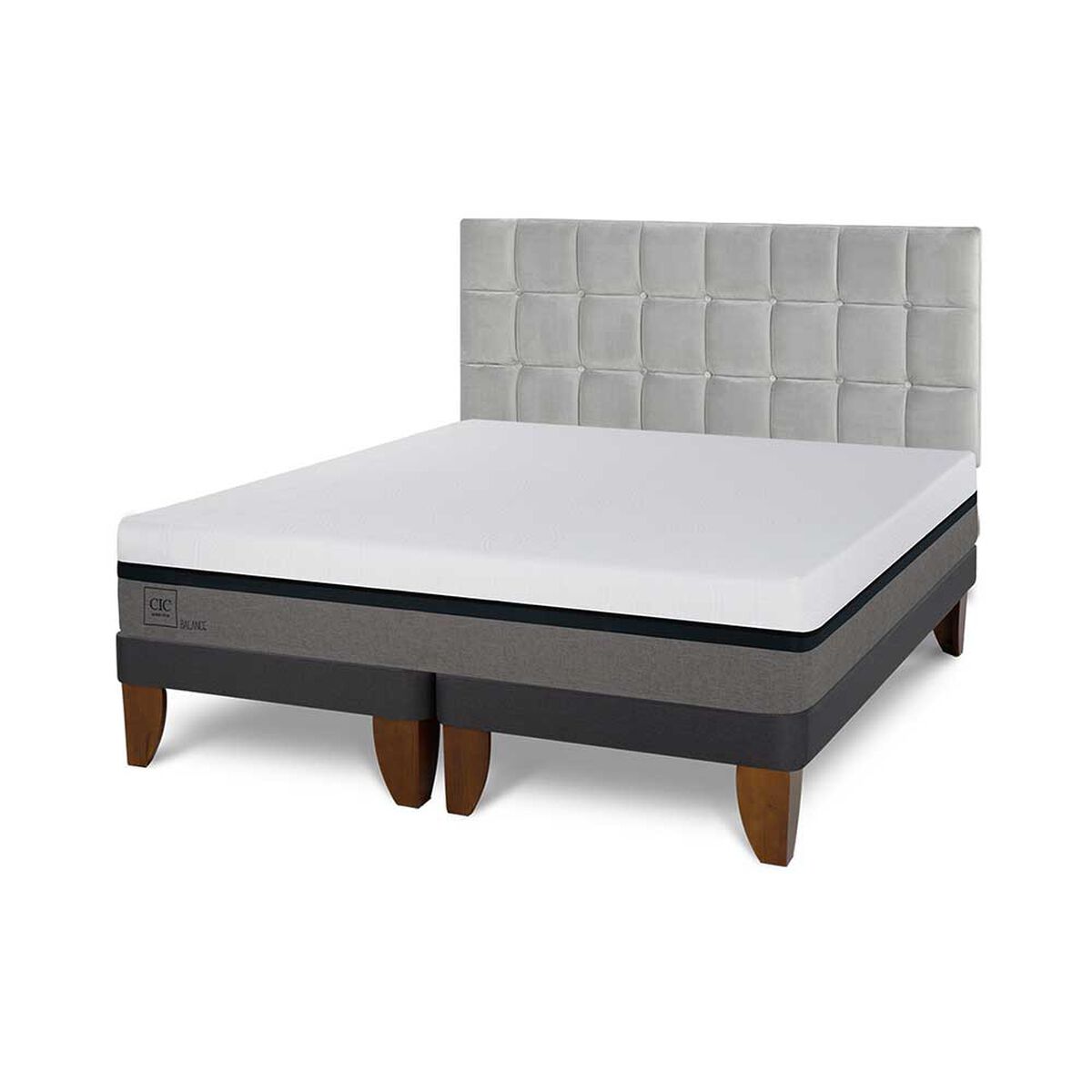 Cama Europea CIC Base Dividida 2 Plazas Balance + Respaldo Sile