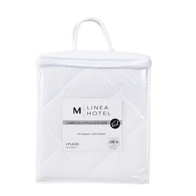 Imagen 2 del producto Cubrecolchón Mashini Linea Hotel 1,5 Plazas Liso Blanco