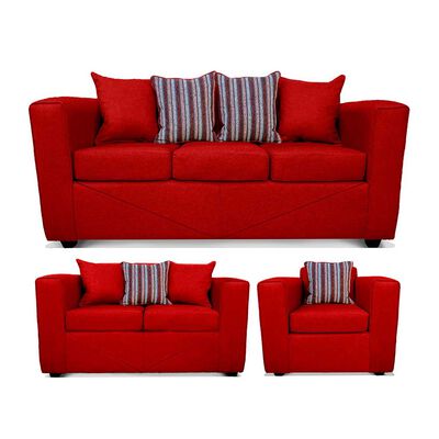 Juego de Living Elegant Detail Santa Fe Sofá 3 Cuerpos + Sofá 2 Cuerpos + Sillón 1 Cuerpo Rojo