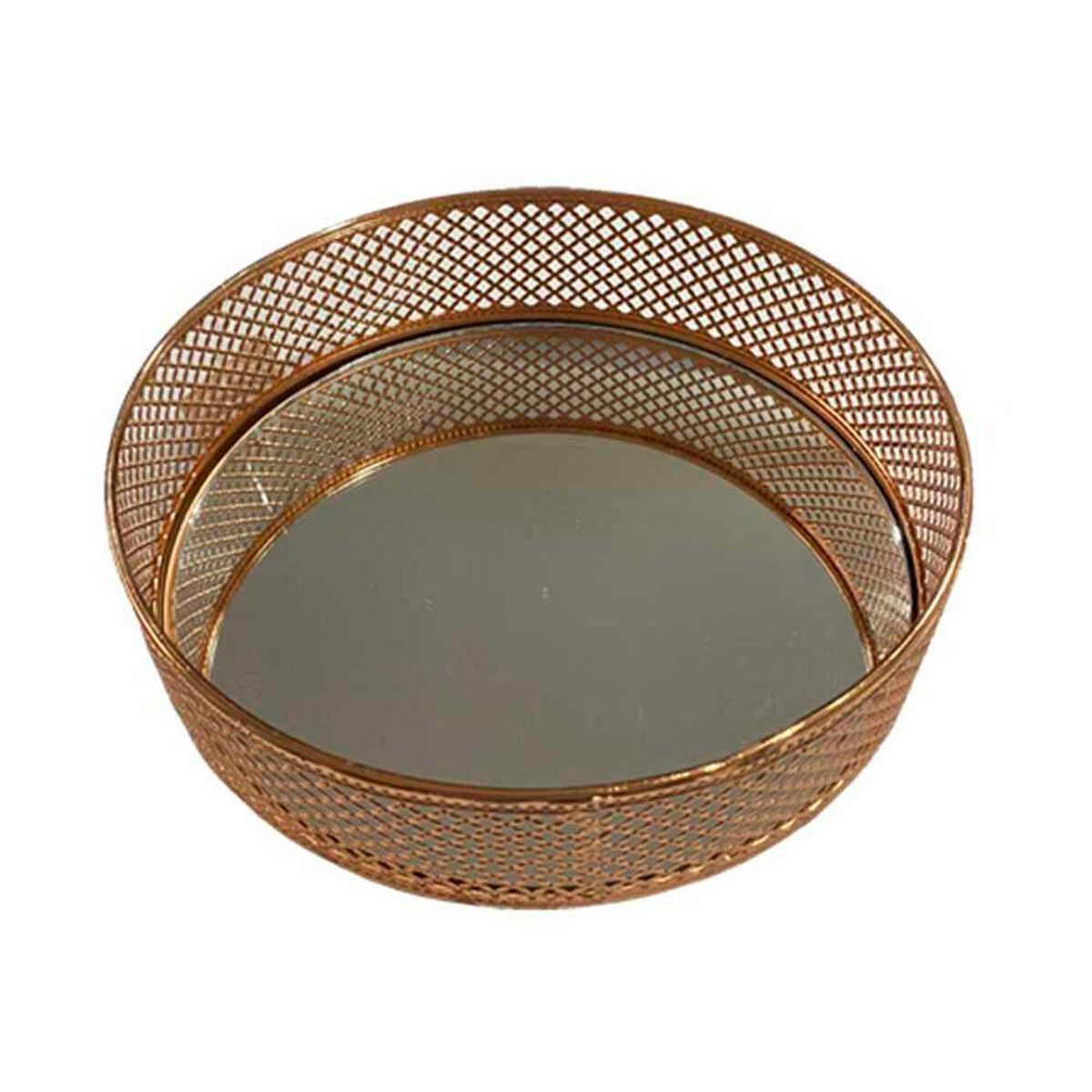 Bandeja Metal Vgo Espejada Circular 30 cm Dorado