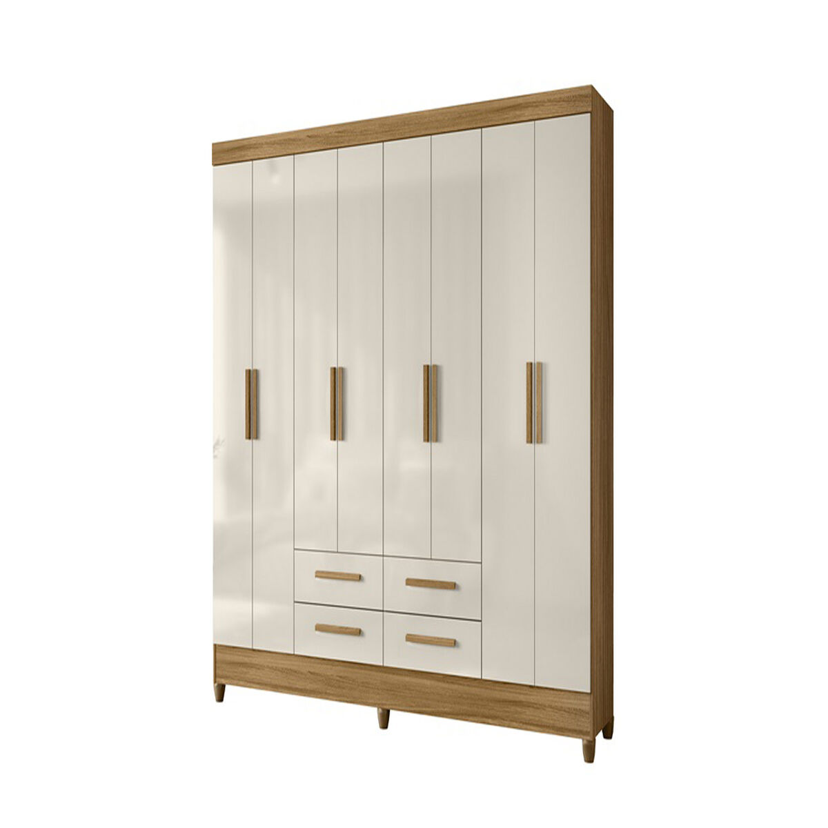 Closet Di Poretti Florida 8 Puertas 4 Cajones Café y Blanco