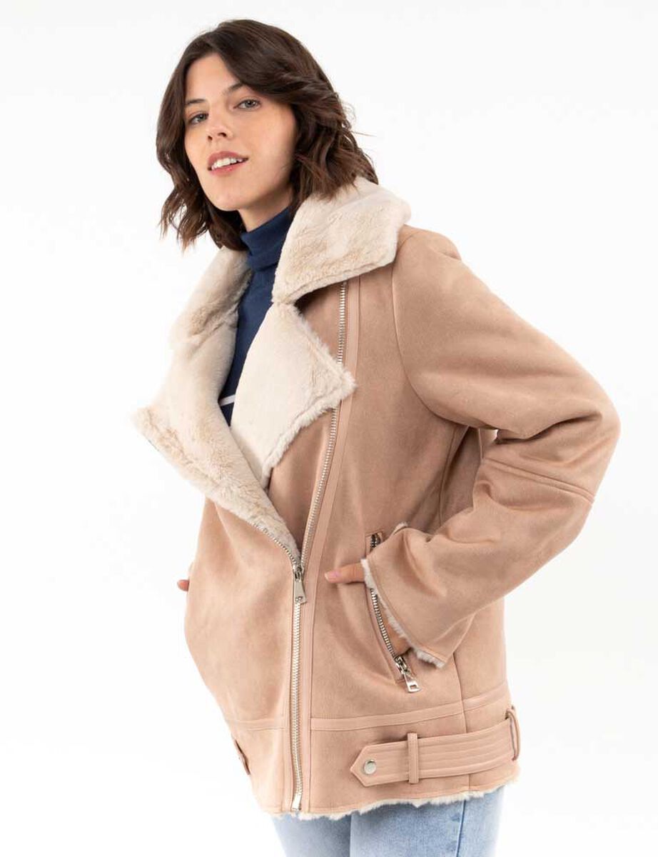 Chaqueta Aviadora Terciopelo Plush Mujer Zibel